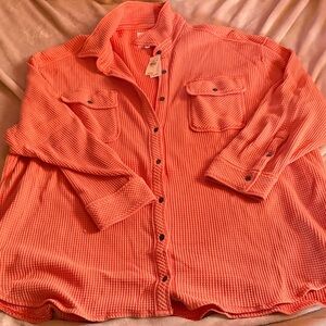 Aerie Waffle Knit Button Up